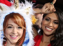 HOLLYWOOD, CALIFORNIA - FEBRUARY 10:  YouTube stars Lindsey Stirling and Lilly Singh attend YouTube Red Original Premiere of "A Trip To Unicorn Island" at TCL Chinese Theatre on February 10, 2016 in Los Angeles, California.  (Photo by FilmMagic/FilmMagic)