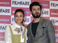 Alia Bhat and Fawad Khan at Cover Launch of 'Filmfare' Magazine