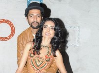 Mumbai: Actors Vicky Kaushal, Sarah Jane Dias, Mozez Singh at film Zubaan music celebration in Mumbai on Feb 19, 2016. (Photo: IANS)